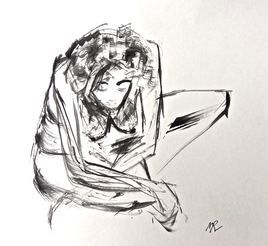 Femme penchée sur... Soraya / Painting : A leaned woman on…