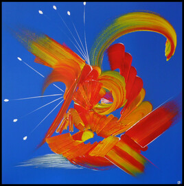 Peinture abstraite La ballade bleue