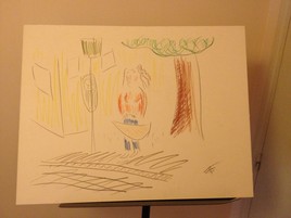 Femme a l'arret de bus