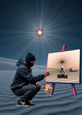 graffeur dans le desert