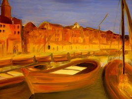 Le port de Sanary, un soir d'&eacute;t&eacute;