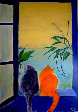 Chats sur la fenêtre