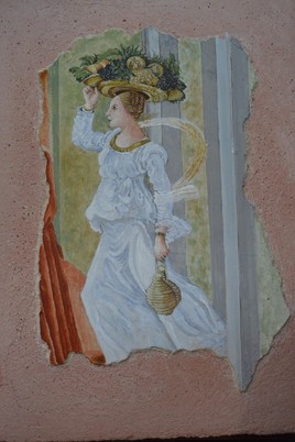Fresque : copie d'un détail de "La naissance de Jean-Baptiste" de Ghirlandaio