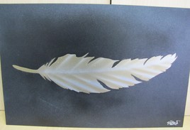 Plume dor&eacute;e en Spraypainting