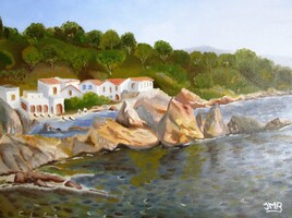 Costa Brava / Huile sur toile / 38 x 46 cm / Juillet 2008