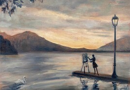 La peintre et le lac