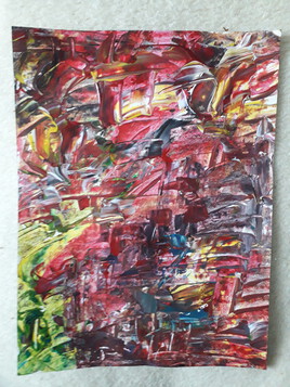 Dessin abstrait acrylique format A4