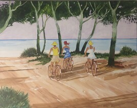 Promenade à bicyclette, bord de mer