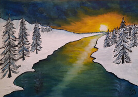 "Cr&eacute;puscule ardent et froidure hivernale"