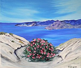 laurier rose face &agrave; la mer