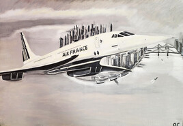 Peinture Aviation Concorde au dessus de New York