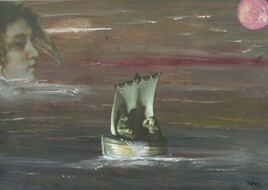 Couple de p&ecirc;cheurs sous la lune