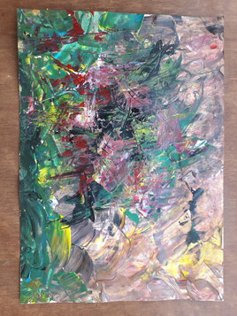 Dessin abstrait acrylique format A4
