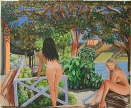 Jeunes filles de Paul Verlaine sur une terrasse de pierre Bonnard