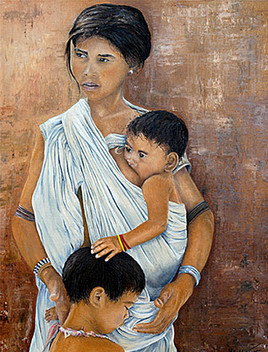 Femme indienne et ses enfants