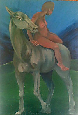 nue sur cheval au couteau