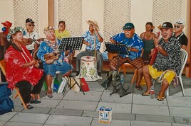 "Au Marché de Raiatea, les musiciens"