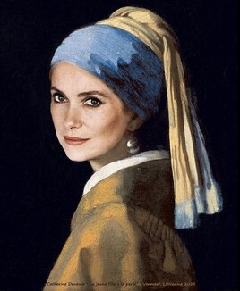 après Adjani, Romy et BB voici Deneuve dans la jeune fille à la perle de Vermeer.