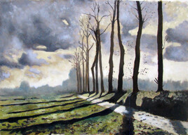 L'hiver, le soir: Les arbres et le chemin