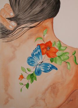 tatouage épaule papillon