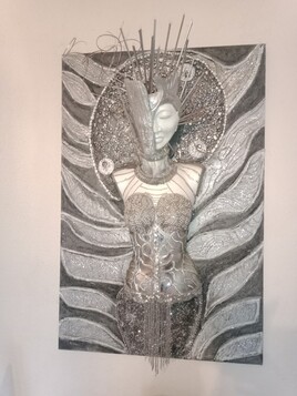 tableau d&eacute;coration argent blanc