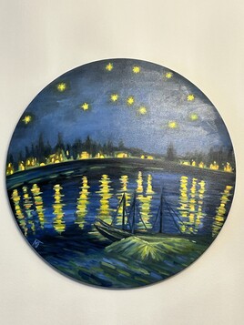 La nuit &eacute;toil&eacute;e sur le Rh&ocirc;ne, interpr&eacute;tation Van Gogh