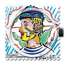 montre stamps modéle marin par bruno lecuyer artiste peintre