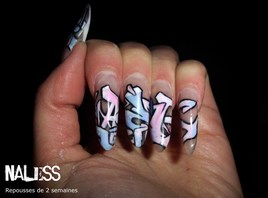 graffiti nails pink