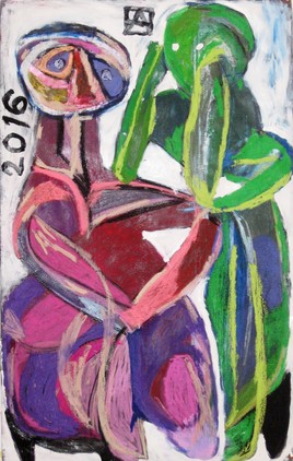 Couple assis sur des tabourets