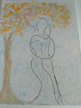 Des amoureux à l'ombre d'un arbre