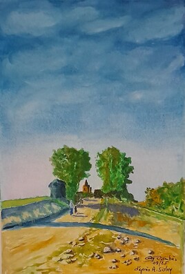 Chemin montant au soleil (d'apr&egrave;s A. Sisley)