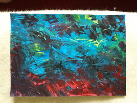 Dessin abstrait acrylique format A4 acrylique