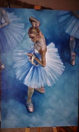 ballerine vue sur le lac des cygnes