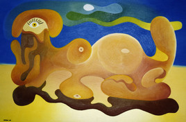 Femme enceinte sur le sable