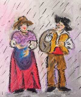 Santons sous la pluie