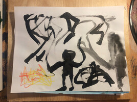 series of 5 recent brush on copy paper works #3
