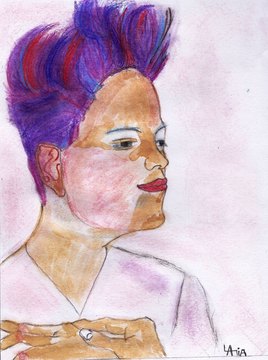 Essai de reproduction de l'autoportrait d'Egon Schiele