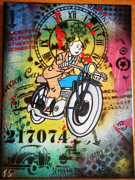 Tintin &agrave; moto