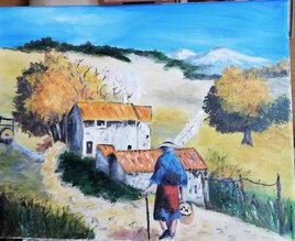 Retour &agrave; la maison apr&egrave;s ramassage de champignons en Provence