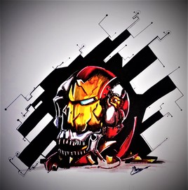 comics skull iron man