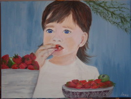 La petite fille qui aime les fraises