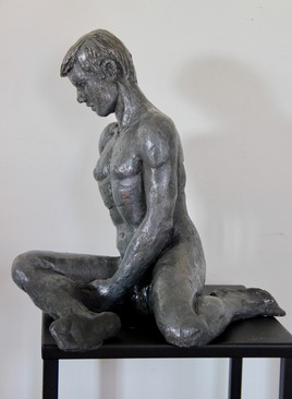 Champion Statue Sculpture  terre cuite Art du Nu Design couleur bronze