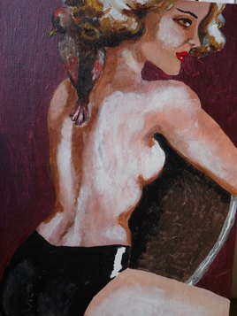 la femme et l'oiseau