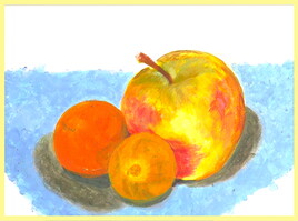 Mandarine clémentine pomme / Painting Mandarin clementine apple