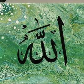 Calligraphie sur pouring