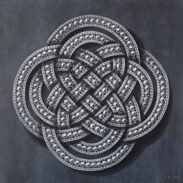 Entrelacs perlés argent