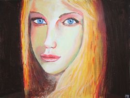 Jeune fille aux yeux bleus