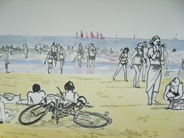 Bronzage sur plage des Sables