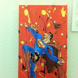 SUPERMAN ! TABLEAU UNIQUE D'ART CONTEMPORAIN !