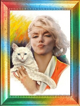 Marilyn et le chat  revisite une peinture de Charles Gates Shelden